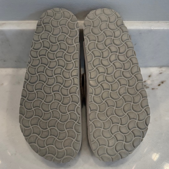 Slip-On Clog Mules in Light Gray with Copper Buckle - Picture 8 of 8